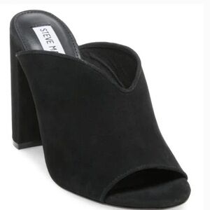 Steve Madden Chance Black Suede Wedge Slides